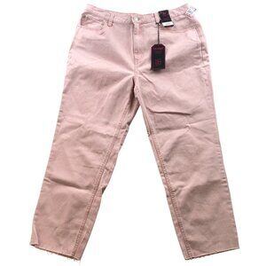 NWT No Boundaries Womens  Jeans Size 15 Pink Slim Straight Cropped High Rise